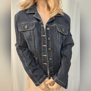 Women's Dark Blue Tailored Denim Jacket. Pristine Condition.